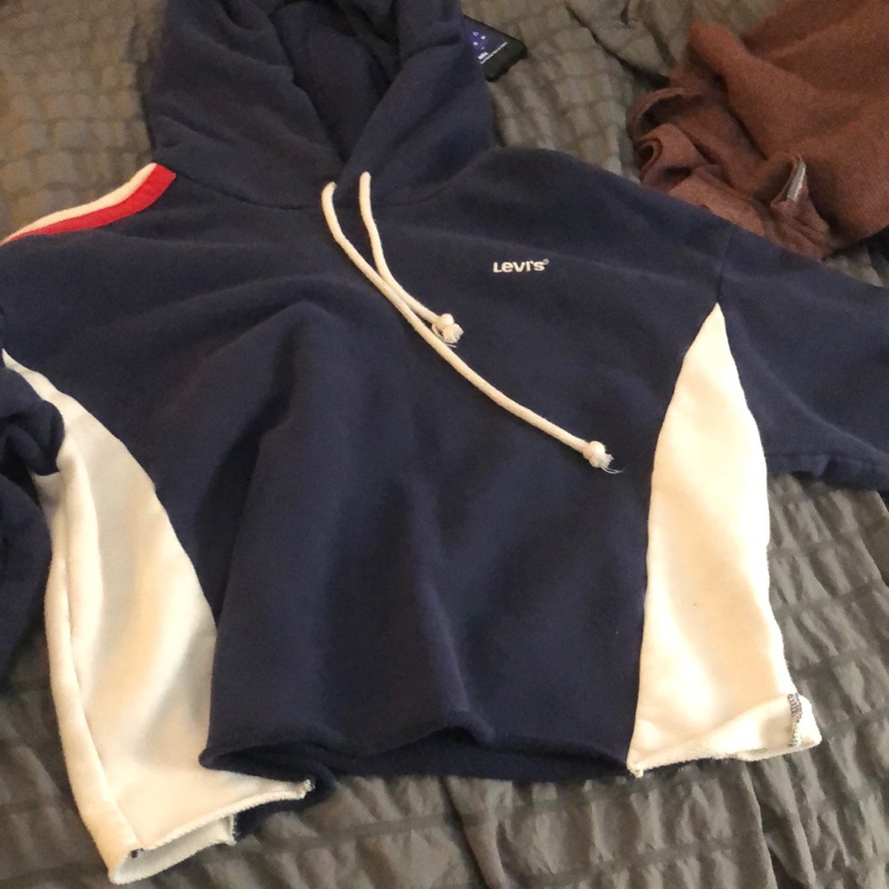 Levi's Navy and White Hoodie